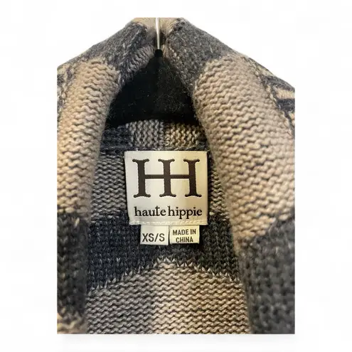 Haute Hippie HAUTE HIPPIE 100% MERINO Wool AZTEC BOHO Dark Gray Cardigan Sweater XS / Small