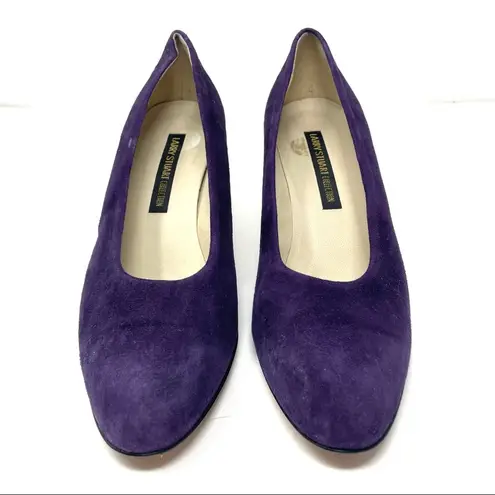 LARRY STUART vintage dark plum suede heels, made in Italy, size 7.5