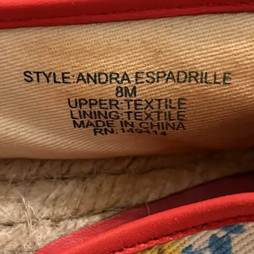 Johnny Was Floral Embroidered Andra Platform Espadrille Slide On Flat Size 8