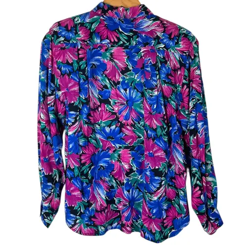 Oscar de la Renta Vintage 80s Expressions Women’s Small Floral Blouse Skirt Set