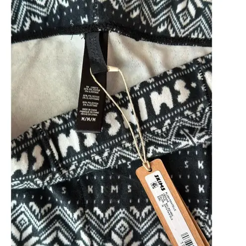 SKIMS Plush Pointelle Legging in Onyx Fair Isle, Size Medium