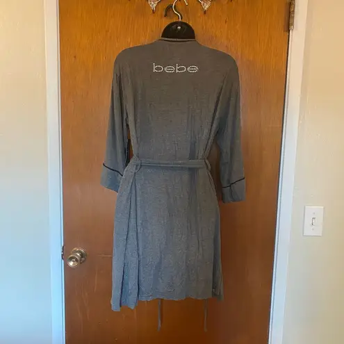 Bebe 🆕  Grey Robe with Black Line Accent