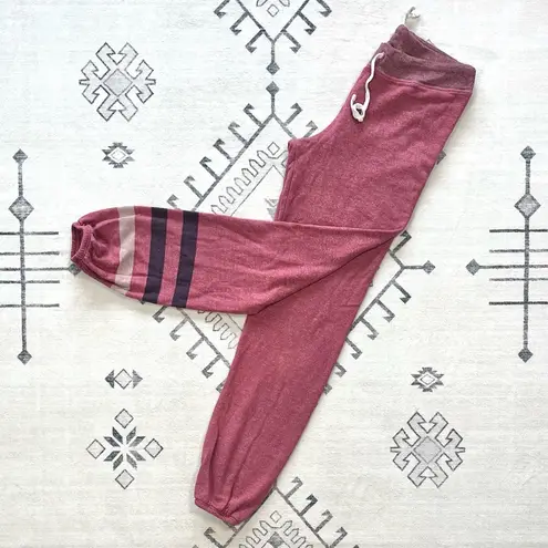 Sundry Stripe Classic Basic Jogger Sweatpants in Ruby