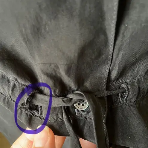 James Perse James Perse Black Button Front Shirt Dress with Drawstring Waist Size 1 (Small) - Image 3