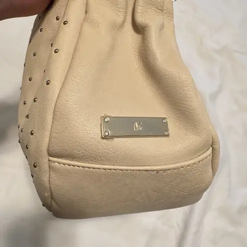 INC INTERNATIONAL CONCEPTS Ivory Studded hobo shoulder bag gold chain crescent