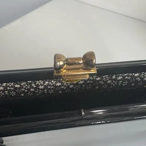 Garay Black Patent Leather Vinyl Satchel Purse Vintage‎