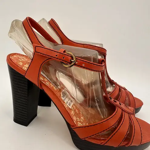 American Eagle  Coral Strappy Sandal Heels New with tags Size 6.5