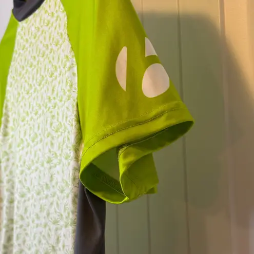 Bontrager Cycling‎ Jersey Palm Print Lime Green Gray Short Sleeve Bike Top # Size M