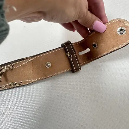 Cowhide Belt Womens 34” Tan Gold Floral Tooled Leather Personalized Vintage