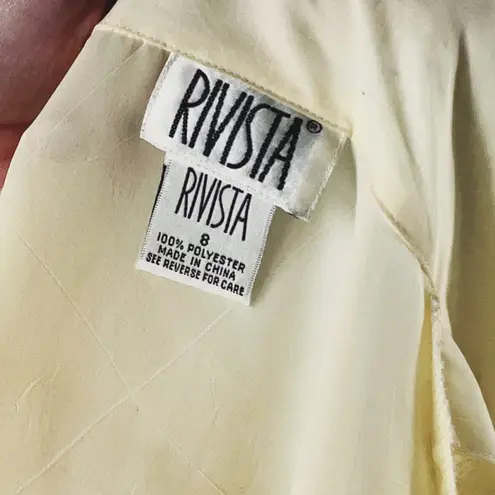 Vintage Rivista Pastel Yellow Button Down Blouse Size 8