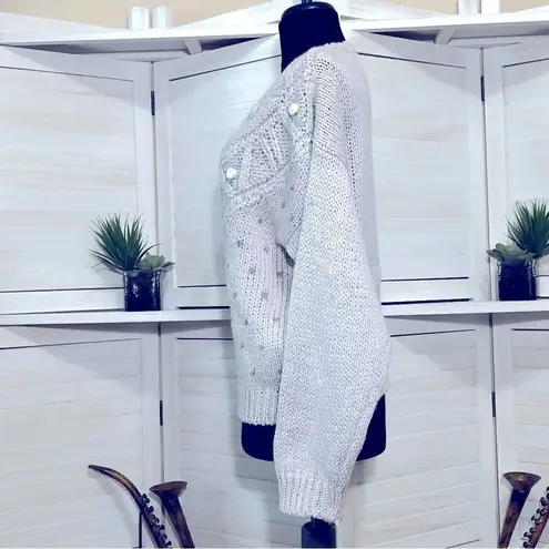 Vintage 90s Floral 3D Textured Sweater Violet Size Small Purple