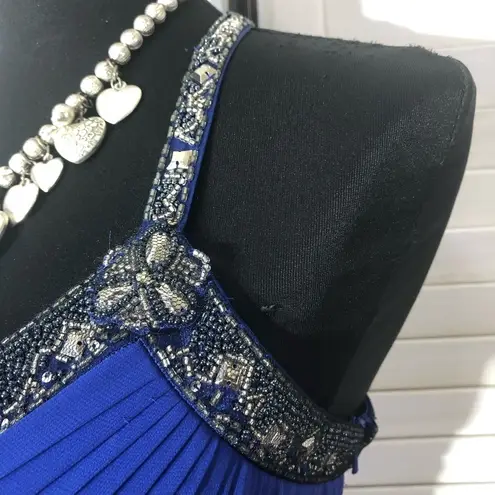 Sue Wong Nocturne Beaded Cocktail Dress Royal Blue Size 10