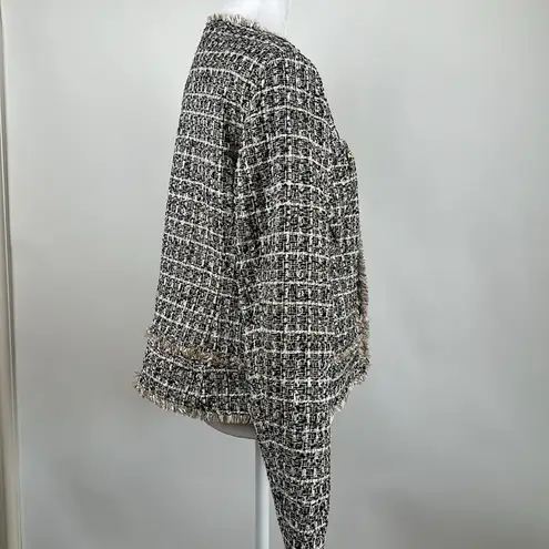 Dennis Basso Tweed Jacket with Pockets Brown/Gold Size 4 NWT