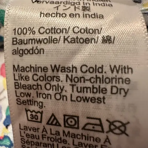 J. Crew Factory Cotton Button Up Shirt Women's Large Signature Fit Floral Preppy