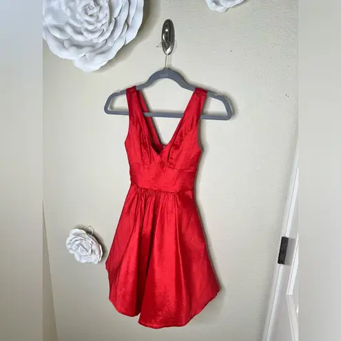 B Darlin NTM: B. Darlin Fit & Flare Strappy Tulle Vibrant Red Mini Dress Junior Sz 0