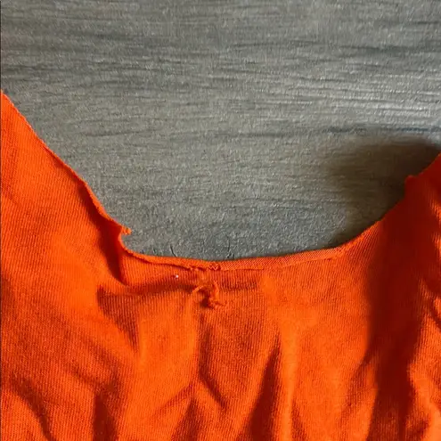 Vibrant Orange Halloween Crop Top with Jack