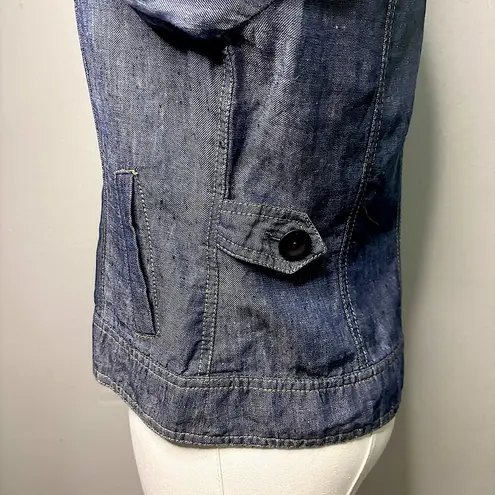 Kasper Denim Button-Up Women's Jacket Business Casual Minimalist Versatile Sz 4 - Image 3