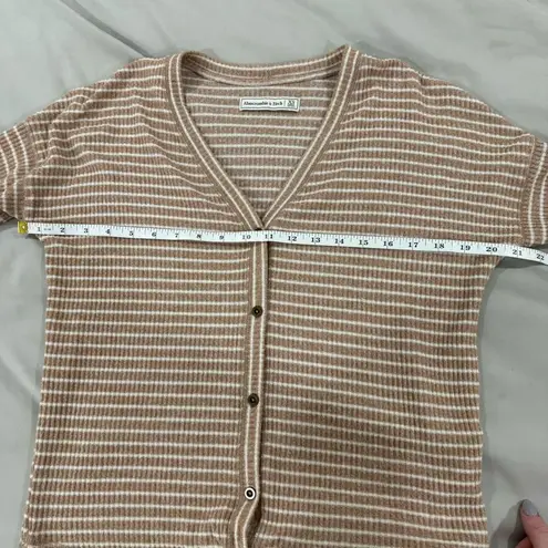 Abercrombie & Fitch  Brown & White Cardagain Button Up‎ Sweater Blouse Size XS - Image 3