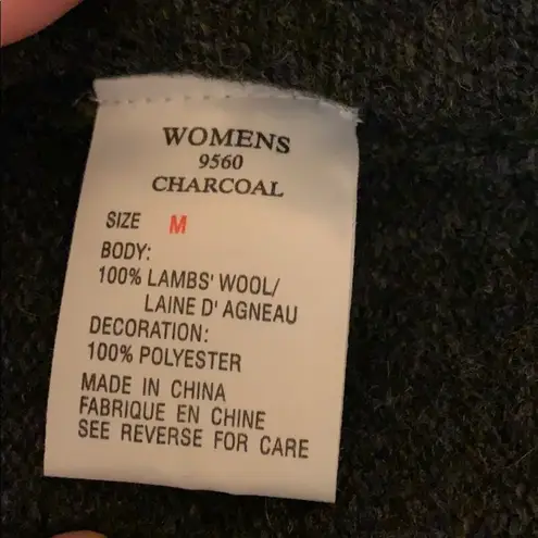 Woolrich Vintage Christmas Lambswool Gray, Red & Black Half Zip