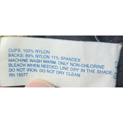 Black Floral Jacquard Front Closure Wirefree Bra Size 38C Adjustable