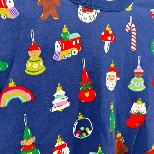 Hanna Andersson Heirloom Ornaments Organic Cotton Long John Pajama Top Small Blue Size undefined