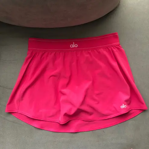 Alo Yoga Match Point Tennis Skirt Pink Summer Crush M