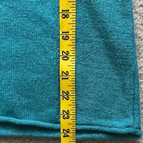 Sundance Teal Button-Accent Henley Knit Sweater Silk Blend Autumn Women’s M