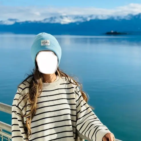 NEW Polylana Coal Front Logo Blue Hat Beanie