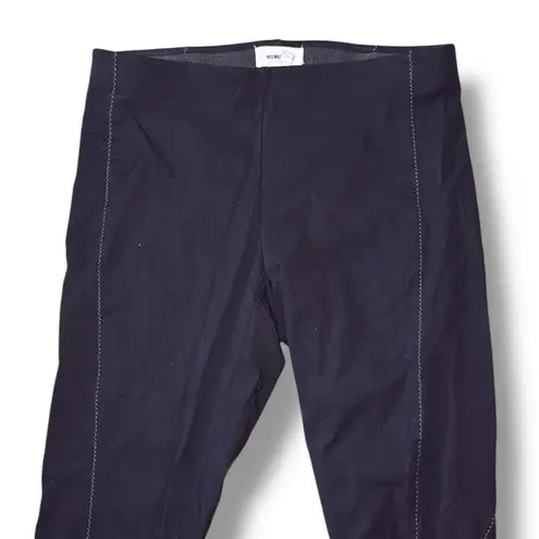 Helmut Lang Black Reflex Bodycon Leggings Contrast Topstitch Detail Trim Size Sm
