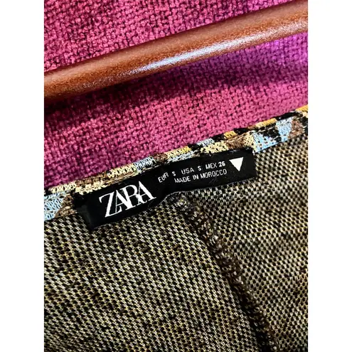 ZARA Mod 60's Mini Jumper Dress w Pockets Size Small S Blue