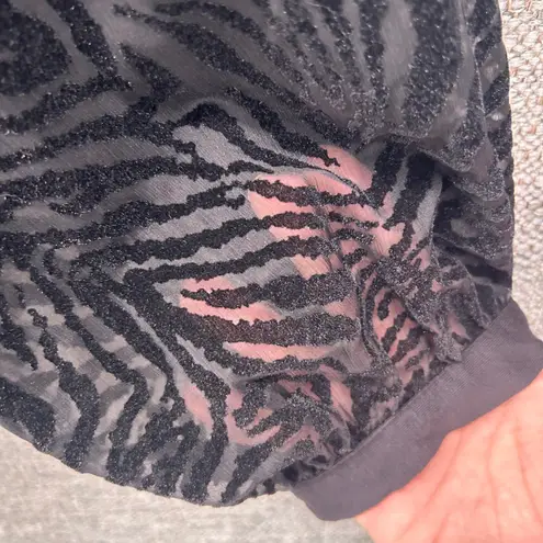 Velvet Burnout Blouse 2X Witchy Sheer Accent Dark Boho Unique Black