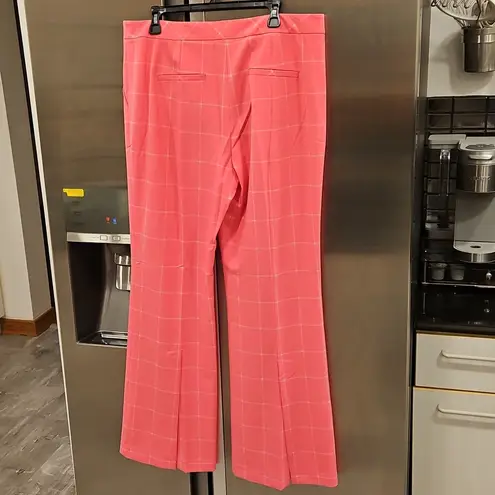 Trina Turk 💕💕 Carillo Pant ~ Windowpane Tropical Suiting Candy Pink 14 NWT