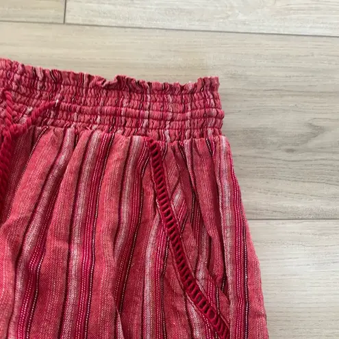 Briggs New York Briggs Red Striped Paperbag Drawstring Casual Shorts Size Medium