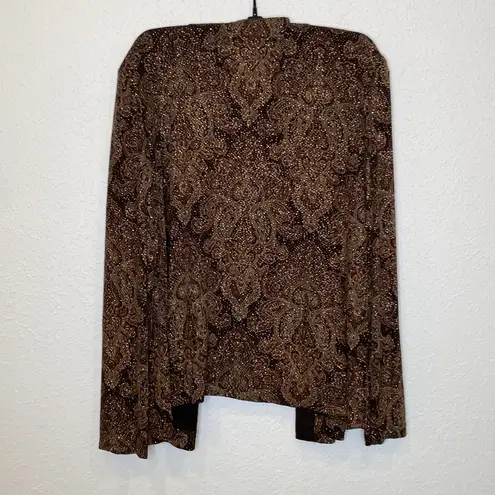 Alex Evenings Sparkly Stretchy Lightweight Cardigan/Jacket Paisley Sz XL