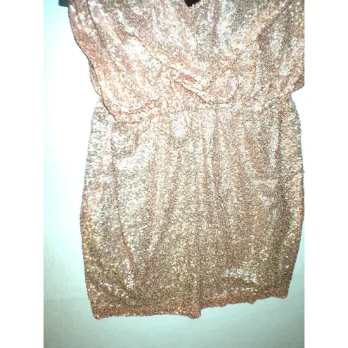 Robert Rodriguez New Womens NWT Designer Robert Rodriquez Sequin Dress 6 Blush Rose Gold Blouson