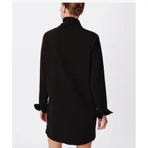 ATM Anthony Thomas Melillo Jersey Turtleneck Dress Black Size Large Button Cuff