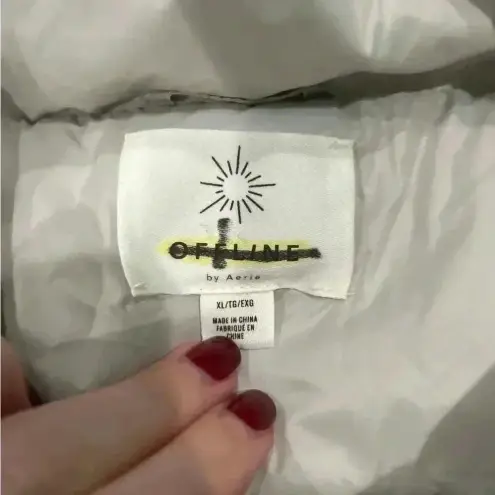 Aerie Offline by  light blue silver looking puffed vest in size xl