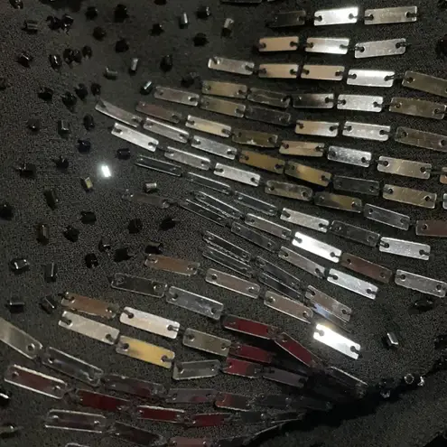 Vintage 90s Beaded Black Floor Length Formal Dress Size 6