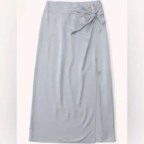 Abercrombie & Fitch  Knotted Elevated Satin Midi Skirt - Image 4