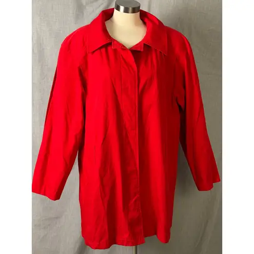 Vintage Red Button Front Tunic Top Saxton Hall Taiwan Lightweight Minimalist Size XL