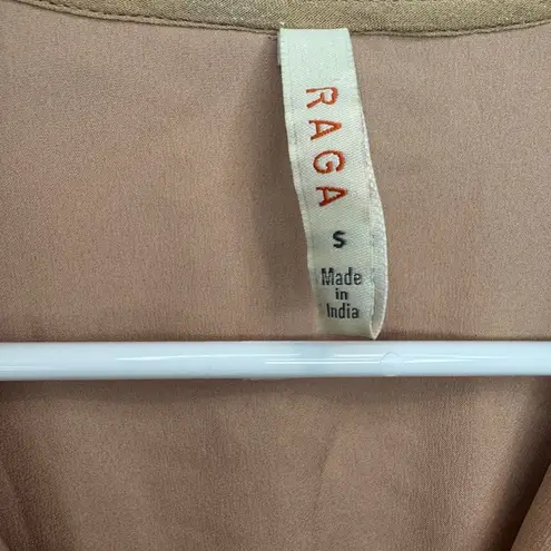 Raga Peach-Pink Polka-dot Kenna Tiered Mini Dress Size S