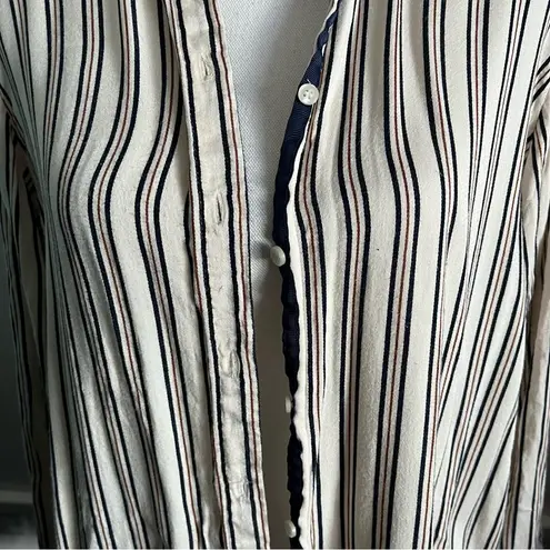 Something Navy  • Cream Navy Burgundy Striped Blouse