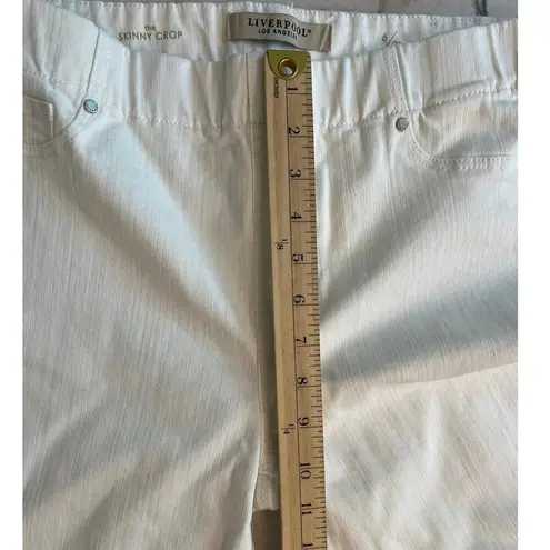 Liverpool 25-Inch The Skinny Crop - Bright White size 6 Pull On Elastic Waist