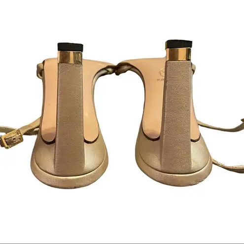 St. John Gold /Champagne Metallic Open Toe and Open Heel Strappy Shoes Size 8