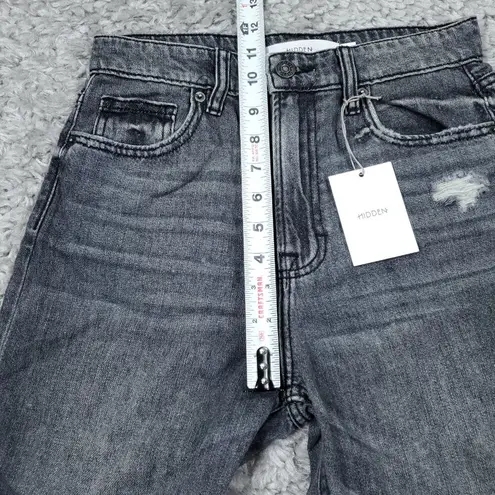 Hidden Zoey Mom Tapered Jeans Ripped High Rise Gray Busted Knee Size 24