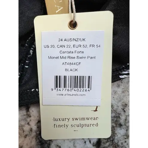 Artesands Cantata Forte Black Monet Curve Fit Mid Rise Swim Bottom Bikini Sz 20
