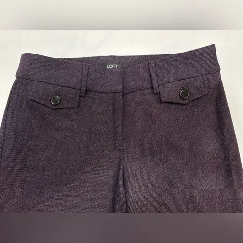 Loft  Marisa Trouser Dark Berry Melange Wide Leg Pants Size 4