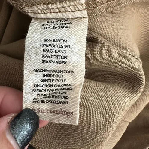 Soft Surroundings Lombard Pants Wide Leg Flowy Taupe Size Medium