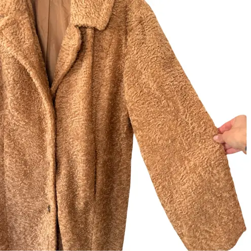 American Eagle  Teddy Coat Women’s Brown Faux Fur Longline Jacket Size Large