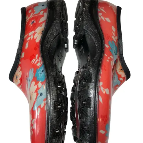 Sloggers Women's Red and Blue Floral Mules made in the USA women’s size 10